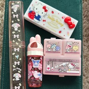 4pcs Sanrio Character travel Cosmetic & Accessory Set